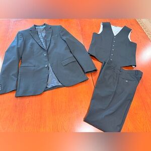 JF J.Ferrar Super Slim Men’s 3 Piece Black Suit